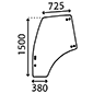 GLASS DOOR LH CURVED FIXED         , Same, Diamond - Diamond II 260