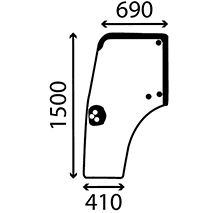 DOOR GLASS LEFT , New Holland, Body parts, cab accessories, seats, Glazing industry, Glass, 44910453, , DOOR GLASS LEFT , 24/4039-42T, 44910453, , 17.00 kg