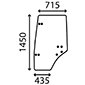 GLASS DOOR LH , Deutz, Agrotrac COM3 - Agrotrac 620, Body parts, cab accessories, seats, Glazing industry, Glass