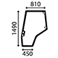 GLASS OF DOOR LH CURVED         , Massey Ferguson, 8400 - 8480