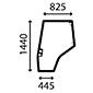 GLASS OF DOOR LH CURVED         , Massey Ferguson, 5400 - 5420