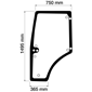 GLASS DOOR LEFT 9 HOLES, Renault / Claas, Body parts, cab accessories, seats, Glazing industry, Glass