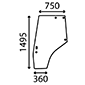 DOOR GLASS LEFT         , Massey Ferguson, 4300 - 4335