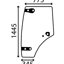 GLASS DOOR LH , Renault / Claas, Body parts, cab accessories, seats, Glazing industry, Glass, 6005029102, , GLASS DOOR LH , 28/4039-65T, 6005029102, , 12.50 kg
