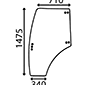 DOOR GLASS LEFT         , Renault / Claas, Nectis - Nectis 227