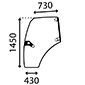 DOOR GLASS LEFT TINTED        , Hurlimann, XM HI-Level - XM120 HI-Level