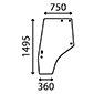 DOOR GLASS LEFT         , Massey Ferguson, 4300 - 4355