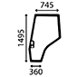 DOOR GLASS LEFT         , Massey Ferguson, 4200 - 4260