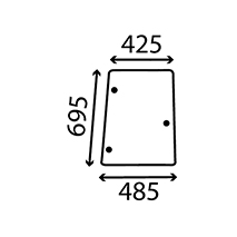 CAB GLASS RH SIDE , Case-IH, Body parts, cab accessories, seats, Glazing industry, Glass, 192002A2, 192002A3, , CAB GLASS RH SIDE , 25/4045-18T, 192002A2, 192002A3, , 4.15 kg