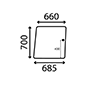 SIDE GLASS RIGHT PLAIN, Deutz, Body parts, cab accessories, seats, Glazing industry, Glass