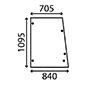 SIDE GLASS LH & RH         , JCB, CX - 3CX cabine noire