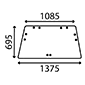 UPPER REAR GLASS , Deutz, DX - DX85, Body parts, cab accessories, seats, Glazing industry, Glass