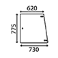 SIDE GLASS 5 HOLES LEFT AND RIGHT PLAIN        , Fendt, Favorit 600 - 610LSA