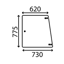 SIDE GLASS 5 HOLES LEFT AND RIGHT PLAIN, Fendt, Body parts, cab accessories, seats, Glazing industry, Glass, 281507350030, , SIDE GLASS 5 HOLES LEFT AND RIGHT PLAIN, 22/4047-47, 281507350030, , 7.00 kg