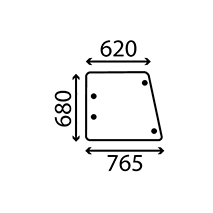 SIDE GLASS , Massey Ferguson, Body parts, cab accessories, seats, Glazing industry, Glass, 1673204M1, , SIDE GLASS , 30/4047-58, 1673204M1, , 8.20 kg