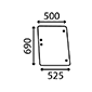 SIDE GLASS LEFT & RIGHT         , Landini, 80 - 9880HC