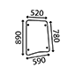 SIDE GLASS RH & LH         , Zetor, UR III - 9520 (1001)