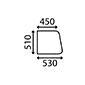 UPPER GLASS DOOR FIXED RH, Massey Ferguson, Virsbūves daļas, kabīne, sēdekļi, Stiklojums, Stikls