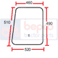 UPPER GLASS DOOR FIXED, Massey Ferguson, 500 - 565, Virsbūves daļas, kabīne, sēdekļi, Stiklojums, Stikls