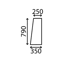 SIDE REAR GLASS , Zetor, Body parts, cab accessories, seats, Glazing industry, Glass, 56117970, , SIDE REAR GLASS , 37/4063-2, 56117970, , 3.80 kg
