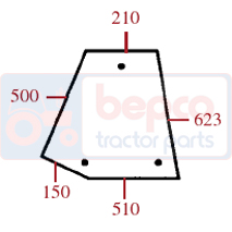 SIDE GLASS RIGHT, Fiat, Virsbūves daļas, kabīne, sēdekļi, Stiklojums, Stikls, 5165571, , SIDE GLASS RIGHT, 23/4066-4, 5165571, , 0.00 kg