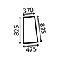 REAR CORNER GLASS LEFT , JCB, Body parts, cab accessories, seats, Glazing industry, Glass