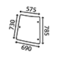 CORNER REAR GLASS LEFT        , Massey Ferguson, 4200 - 4270