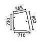 REAR CORNER GLASS RIGHT         , Renault / Claas, Ares 600 - Ares 610