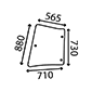 REAR CORNER GLASS LEFT , Renault / Claas, Ares 800 - Ares 815, Body parts, cab accessories, seats, Glazing industry, Glass