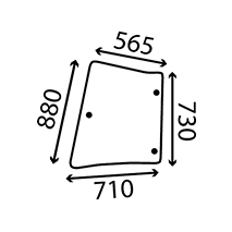 REAR CORNER GLASS LEFT , Renault / Claas, Body parts, cab accessories, seats, Glazing industry, Glass, 7700045839, 7700048326, , REAR CORNER GLASS LEFT , 28/4069-6, 7700045839, 7700048326, , 9.00 kg