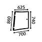 CORNER REAR GLASS RIGHT , Massey Ferguson, 8400 - 8470, Body parts, cab accessories, seats, Glazing industry, Glass