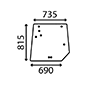 REAR GLASS, Massey Ferguson, 5400 - 5460, Virsbūves daļas, kabīne, sēdekļi, Stiklojums, Stikls