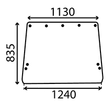 REAR GLASS , John Deere, 55 - 4555, Body parts, cab accessories, seats, Glazing industry, Glass, R50758, , REAR GLASS , 26/4071-11, R50758, , 18.40 kg