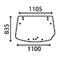 REAR WINDOW , Massey Ferguson, Body parts, cab accessories, seats, Glazing industry, Glass