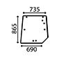 REAR GLASS         , Massey Ferguson, 6100 - 6160