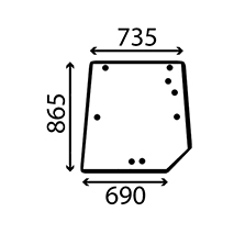 REAR GLASS , Massey Ferguson, 6100 - 6190, Body parts, cab accessories, seats, Glazing industry, Glass, 3902141M1, , REAR GLASS , 30/4071-22, 3902141M1, , 9.80 kg