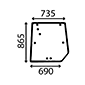 REAR GLASS         , Massey Ferguson, 5400 - 5435