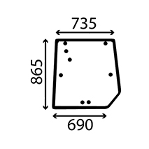 REAR GLASS, Massey Ferguson, 5400 - 5460, Virsbūves daļas, kabīne, sēdekļi, Stiklojums, Stikls, 3715438M1, , REAR GLASS, 30/4071-23, 3715438M1, , 10.00 kg