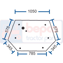 REAR GLASS , Massey Ferguson, Body parts, cab accessories, seats, Glazing industry, Glass, 33118300, , REAR GLASS , 41/4071-25, 33118300, , 12.00 kg