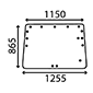 REAR GLASS , Renault / Claas, 100 - 110-54, Body parts, cab accessories, seats, Glazing industry, Glass