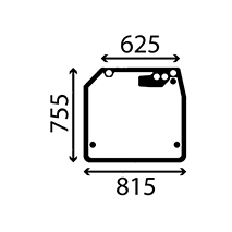 REAR GLASS , JCB, 540 - 540-70LE (AR), Body parts, cab accessories, seats, Glazing industry, Glass, 82730460, , REAR GLASS , 45/4071-38T, 82730460, , 6.10 kg