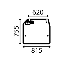 REAR GLASS , JCB, 540 - 540-70LE (AR), Body parts, cab accessories, seats, Glazing industry, Glass, 82730499, , REAR GLASS , 45/4071-39T, 82730499, , 6.00 kg