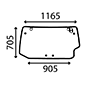 REAR GLASS , Deutz, Body parts, cab accessories, seats, Glazing industry, Glass