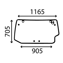 REAR GLASS , Deutz, Body parts, cab accessories, seats, Glazing industry, Glass, 00121438030, , REAR GLASS , 21/4071-46T, 00121438030, , 12.00 kg