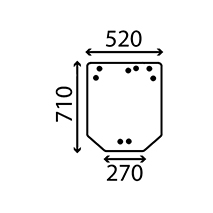 REAR GLASS , John Deere, 5015 - 5515F, Body parts, cab accessories, seats, Glazing industry, Glass, ER201044, , REAR GLASS , 26/4071-49T, ER201044, , 4.00 kg
