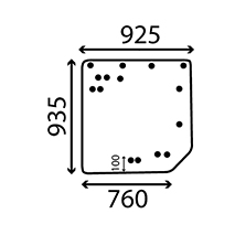 REAR WINDOW , Renault / Claas, Atles - Atles 926, Body parts, cab accessories, seats, Glazing industry, Glass, 7700072361, , REAR WINDOW , 28/4071-51, 7700072361, , 10.00 kg