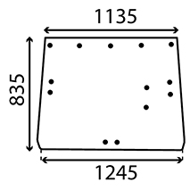 REAR GLASS , John Deere, 50 - 2650, Body parts, cab accessories, seats, Glazing industry, Glass, L36606, , REAR GLASS , 26/4071-9, L36606, , 17.00 kg