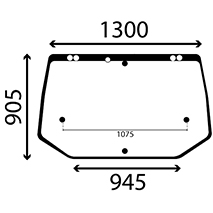 CAB GLASS UPPER REAR, New Holland, TS - TS100, Virsbūves daļas, kabīne, sēdekļi, Stiklojums, Stikls, 82016997, , CAB GLASS UPPER REAR, 25/4072-104T, 82016997, , 15.00 kg