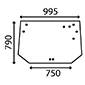 GLASS UPPER REAR 1110x790x5        , Fendt, Favorit 800 - 816