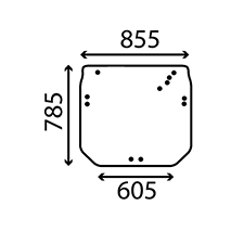 UPPER REAR , John Deere, 5020 - 5720, Body parts, cab accessories, seats, Glazing industry, Glass, R206835, , UPPER REAR , 26/4072-110T, R206835, , 10.00 kg